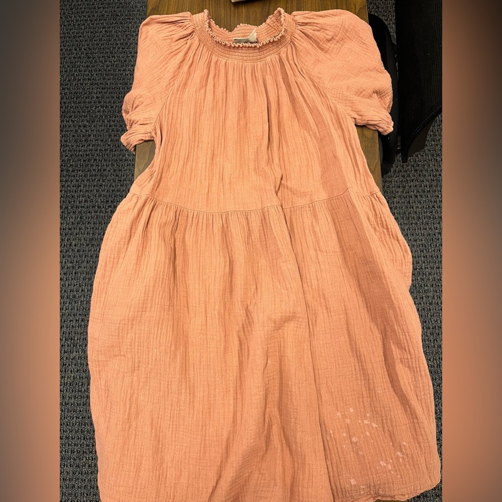 Universal Thread Peach/Pink Puffy Sleeve Dress - Medium